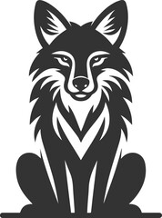 Coyote mammal wild animal black vector silhouette
