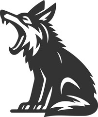 Coyote mammal wild animal black vector silhouette