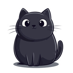 Cute cat in clipart style with clean vector lines, flat colors, and smooth shading on white background