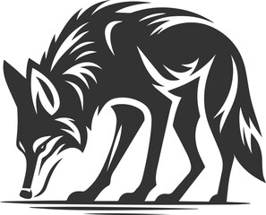Coyote mammal wild animal black vector silhouette
