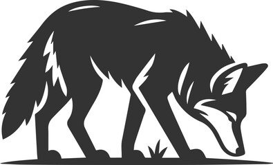 Coyote mammal wild animal black vector silhouette