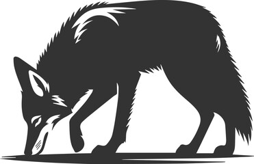 Coyote mammal wild animal black vector silhouette