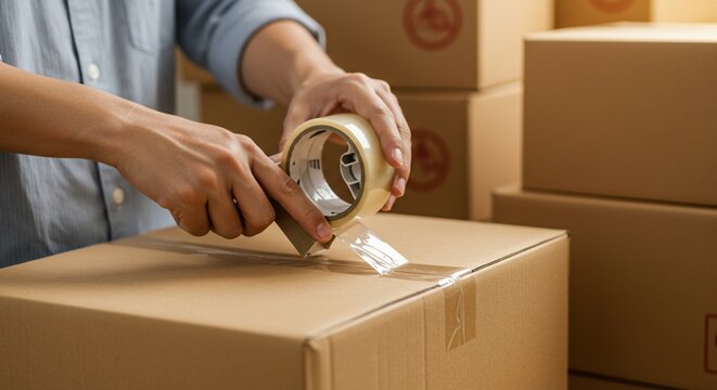 Packing Boxes with Tape Moving, Shipping, and Storage Solutions