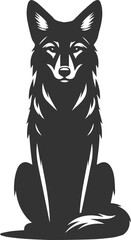 Coyote mammal wild animal black vector silhouette