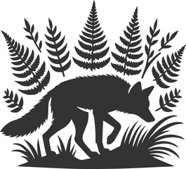 Coyote mammal wild animal black vector silhouette