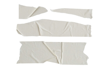 Obraz premium Pieces of corrugated masking tape with torn edges stuck to a wall, with transparent background png