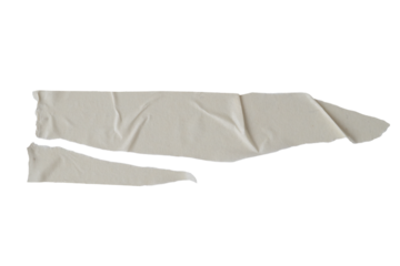 Pieces of corrugated masking tape with torn edges stuck to a wall, with transparent background png