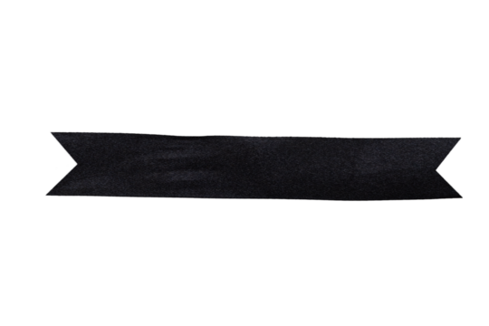 a piece of black ribbon on a transparent background png