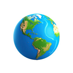 Cute cartoon earth isolated on white background