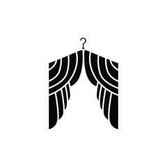 home decoration design with simple minimalist curtain logo concept, window decoration template illustration for business brand