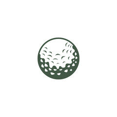 golf logo design outdoor sport with simple design of ball and golf stick minimalist black silhouette as symbol illustration template of sport branch