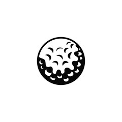 golf logo design outdoor sport with simple design of ball and golf stick minimalist black silhouette as symbol illustration template of sport branch