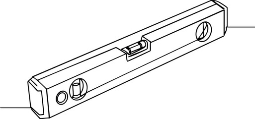 Spirit level tool vector line art design for precise horizontal measurement and construction accuracy