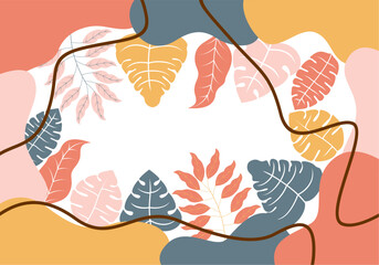 Floral composition for banner, poster, invitation card, modern abstract