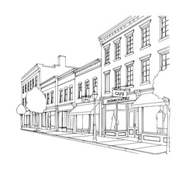 Line Art of Greenwich Avenue, Greenwich