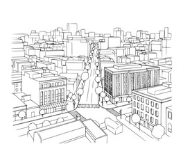 Line Art of K Street, Washington D.C.