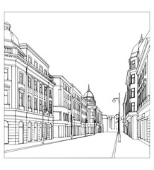 Line Art of Knez Mihailova, Belgrade