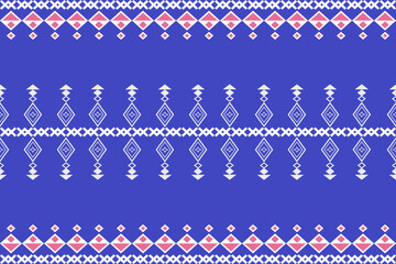 Ikat seamless pattern with blue background 