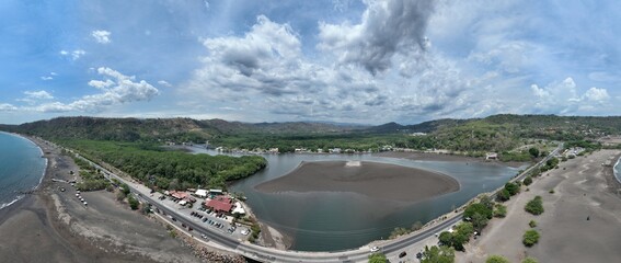 Tarcoles River mouth: nature meets the ocean.