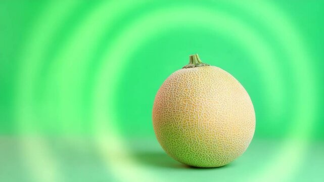 Cantaloupe on a green background