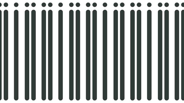 Movement of vertical large sticks with dots or circles above the upper ends.