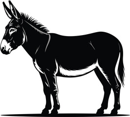 Title: Vector black silhouette of a animals on a white background.