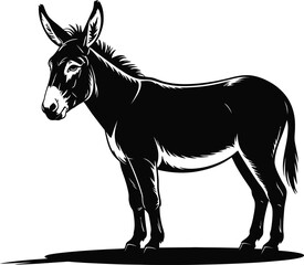 Title: Vector black silhouette of a animals on a white background.