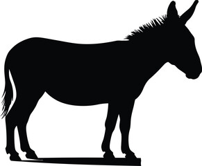 Title: Vector black silhouette of a animals on a white background.