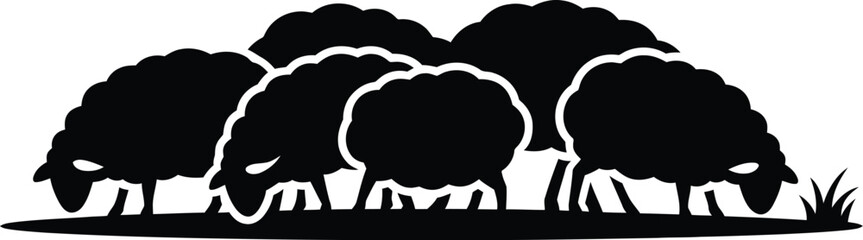 Title: Vector black silhouette of a animals on a white background.