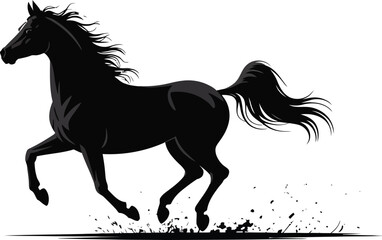 Title: Vector black silhouette of a animals on a white background.