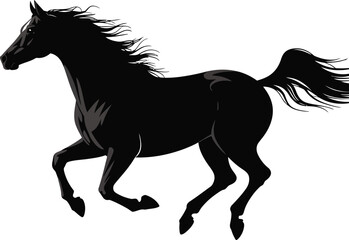 Title: Vector black silhouette of a animals on a white background.