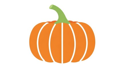 Simple orange pumpkin icon on white background