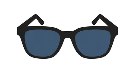 Stylish Black Sunglasses with Blue Lenses Front View Eye Protection.