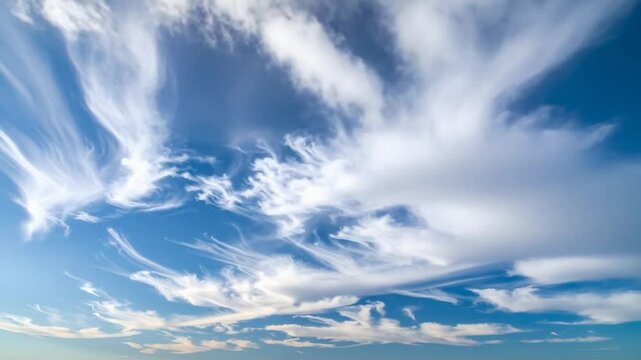 Dramatic Sky With Fluffy Clouds