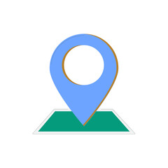 Modern abstract destination marker icon with clean lines and geometric shapes