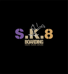 Skateboarding typography design vector illustration