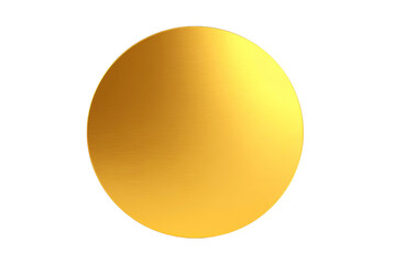 A gold colored circle on a white background