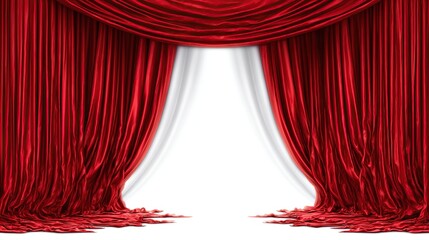 and keyword list based on your image

 Red Curtains Open on Stage