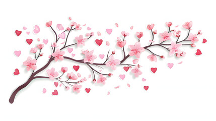 sticker cartoon flat vector romantic hearts