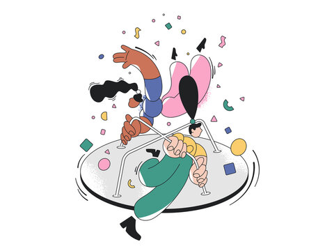 Creative Team on Spinning Platform