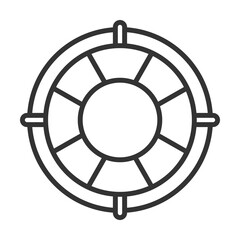 Lifebuoy Icon Outline Style. Vector Illustration Design