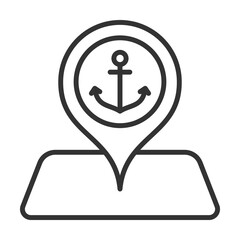 Harbor Icon Outline Style. Vector Illustration Design