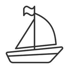 Sail Icon Outline Style. Vector Illustration Design