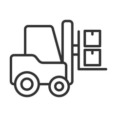 Forklift Icon Outline Style. Vector Illustration Design