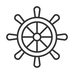 Obraz premium Rudder Icon Outline Style. Vector Illustration Design