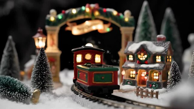 Miniature Christmas Train Set