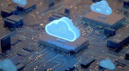 Cloud Computing Concept on Circuit Board