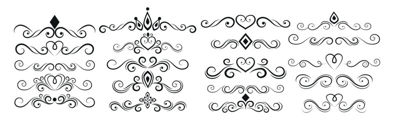 Seth assembly of various elements of the frame ornaments - Vector illustration