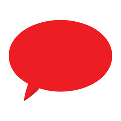 Red oval speech bubble icon with simple design elements