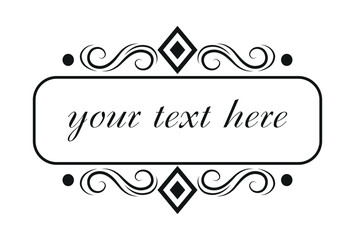 Template with text, isolated empty field, vector ornaments - illustration